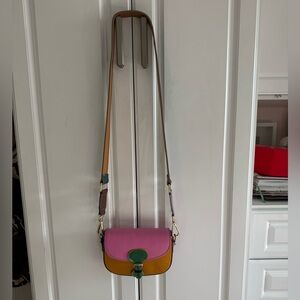 Colirful Pink Women's crossbody Bag. 5x7x2. New condition